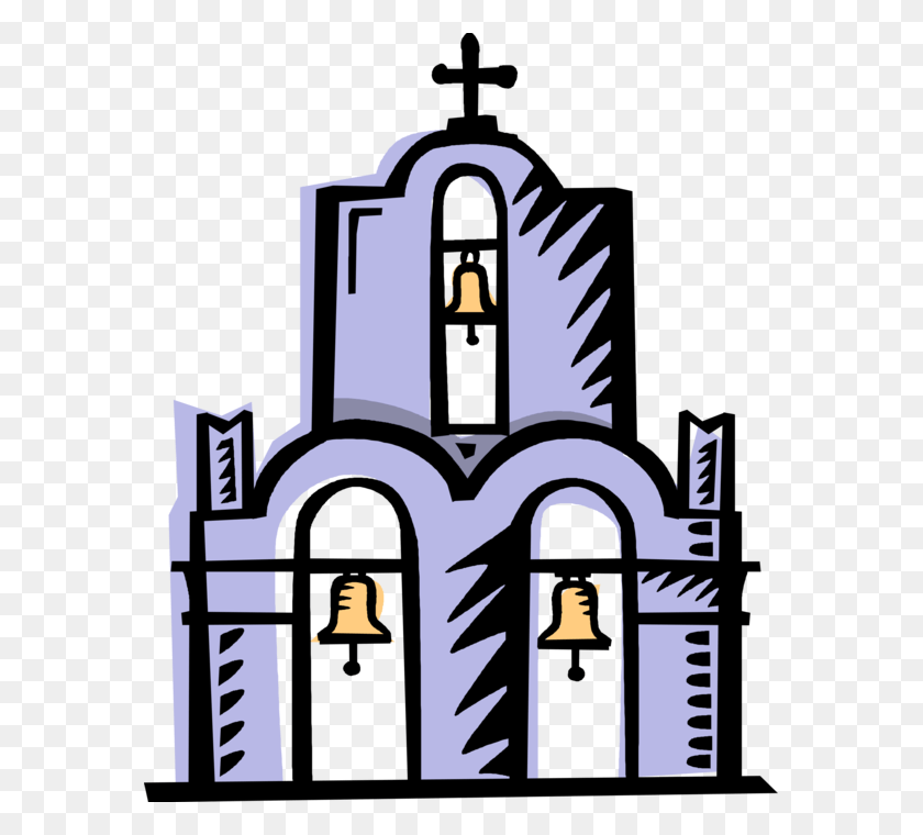 577x700 Vector Illustration Of Three Church Bells Santorini, Architecture, Building, Tower HD PNG Download