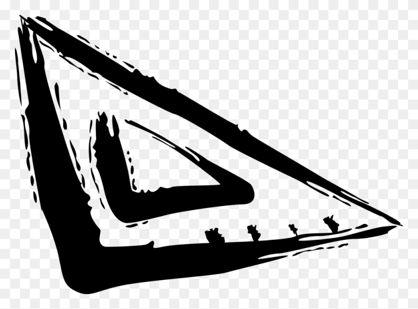 972x700 Vector Illustration Of Triangle Ruler Rule Or Line Illustration, Gray, World Of Warcraft HD PNG Download