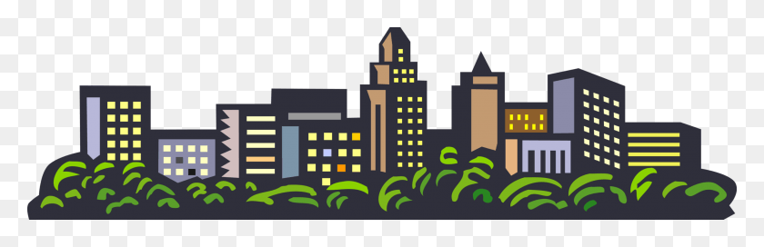 2569x700 Векторная Иллюстрация Городского Горизонта Мегаполиса, Здание, Архитектура, Графика Hd Png Скачать