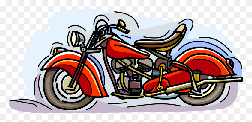 1566x700 Vector Illustration Of Vintage Motorcycle Or Motorbike, Vehicle, Transportation, Machine HD PNG Download