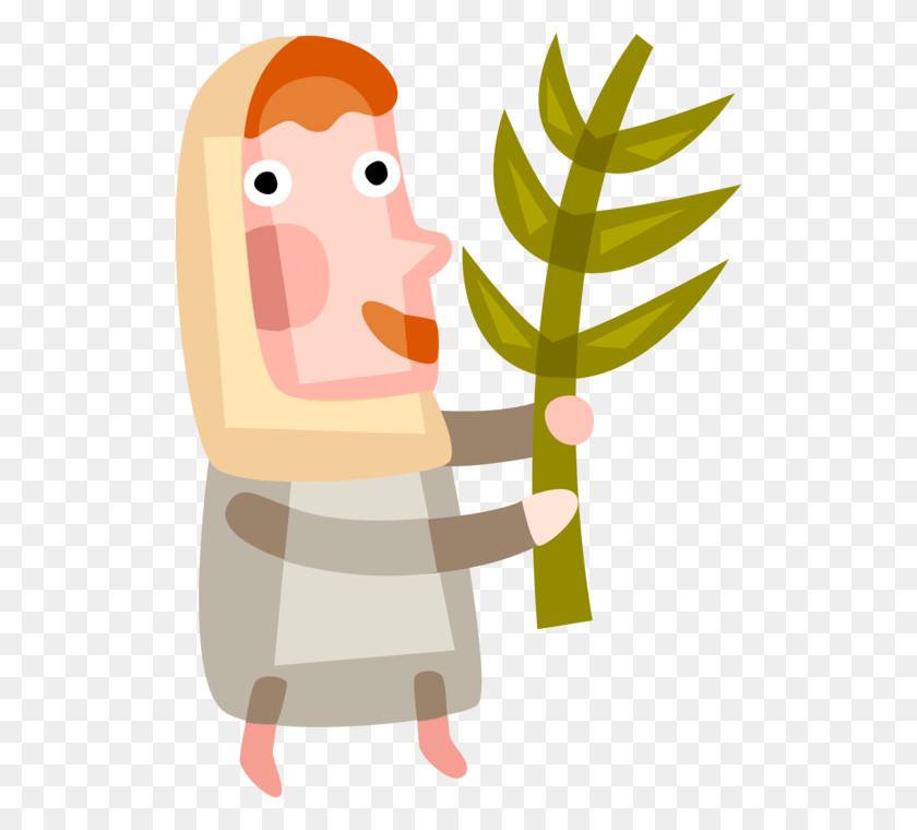 518x700 Vector Illustration Of Virgin Mary Mother Of Jesus Clipart Palm Sunday, Plant, Hand, Flower HD PNG Download