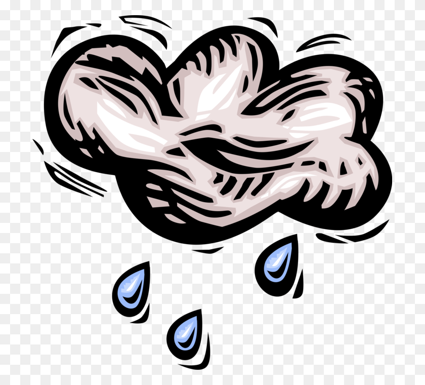 711x700 Vector Illustration Of Weather Forecast Rain Cloud Illustration, Stencil, Graphics HD PNG Download