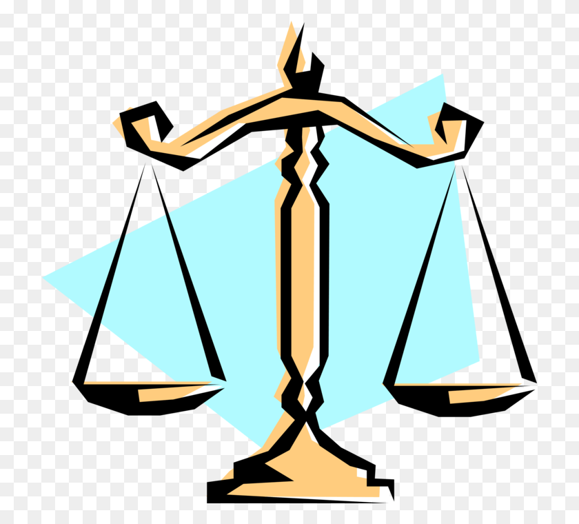 718x700 Vector Illustration Of Weighing Scales Force Measuring Innocent Until Proven Guilty Symbol, Lamp, Cross, Graduation HD PNG Download
