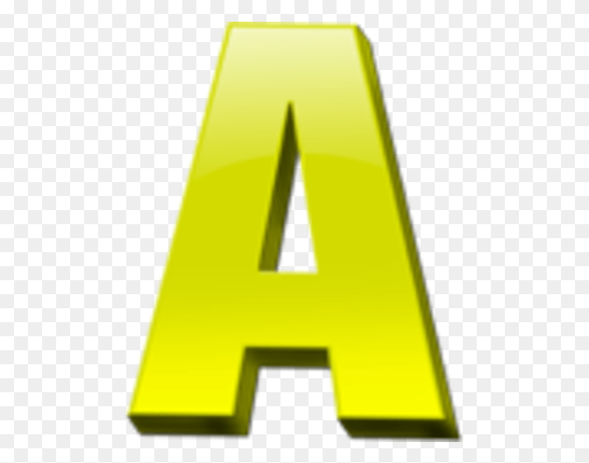 485x601 Vector Letter A Yellow Letter A Clipart, Alphabet, Text, Number HD PNG Download