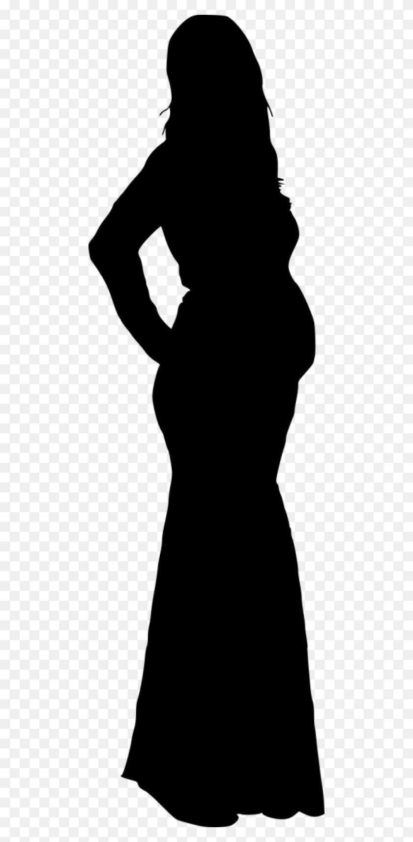 480x1650 Vector Library Clipart Of Pregnant Woman Silhouette Silhouette, Person, Human HD PNG Download