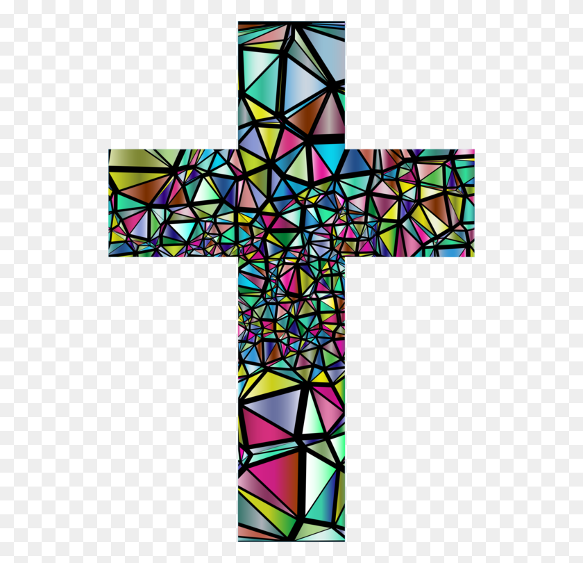 528x750 Vector Library Stock Church Free Commercial Clipart Stained Glass Church Cross, Symbol, Triangle HD PNG Download
