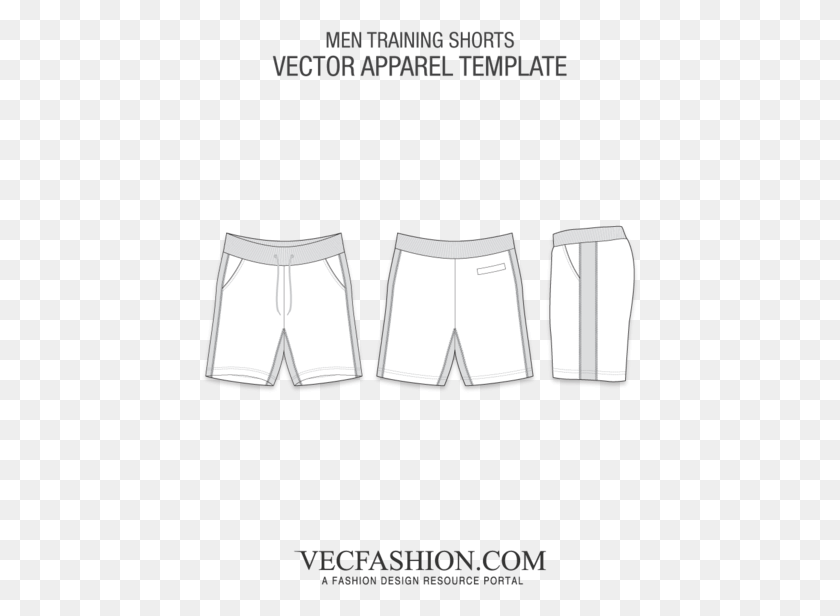 438x556 Vector Men Training Shorts Vecfashion Mens Sweat Shorts Template, Clothing, Apparel, Underwear HD PNG Download
