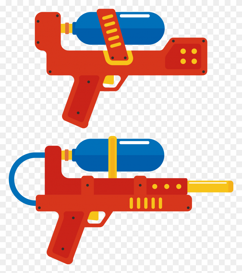 2308x2626 Vector Orange Toy Gun Water Gun Illustration, Water Gun, Seesaw, Text HD PNG Download