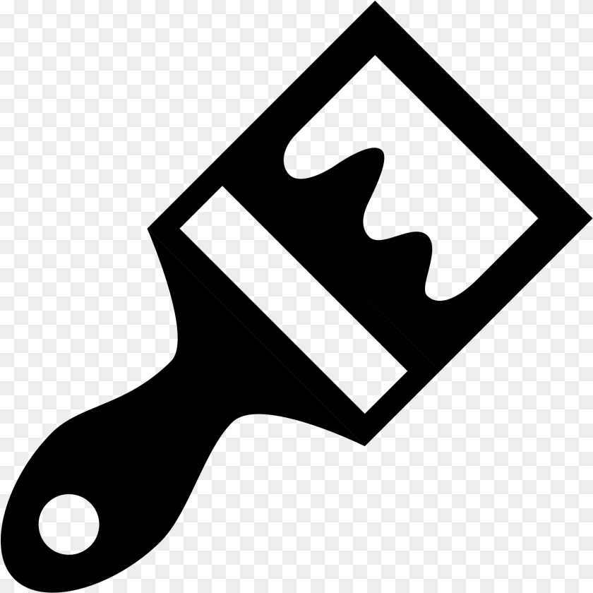Vector Paint Brush, Gray PNG