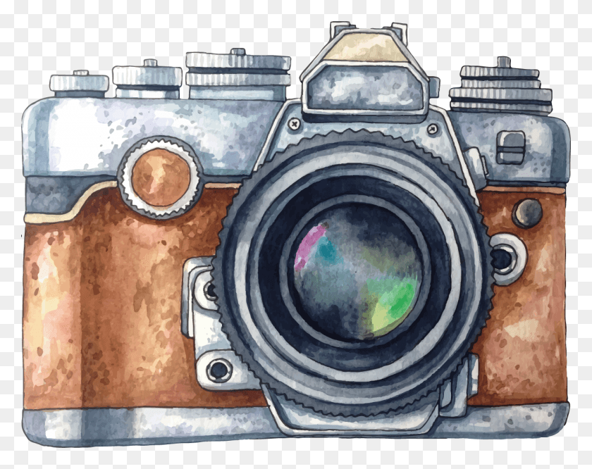 1248x970 Vector Painted Photography Watercolor Camera Painting Watercolor Camera, Electronics, Wheel, Machine HD PNG Download