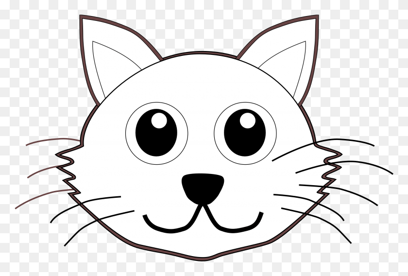 2556x1667 Vector Royalty Free Library Cat Face Clipart Black Colouring Pages Of Cat Face, Stencil, Mammal, Animal HD PNG Download