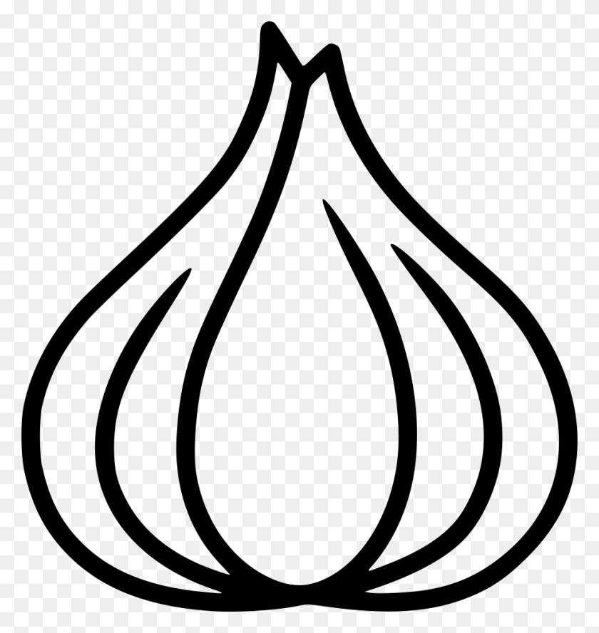 922x980 Vector Royalty Free Library Svg Icon Free Line Art Garlic, Stencil, Pattern, Indoors HD PNG Download