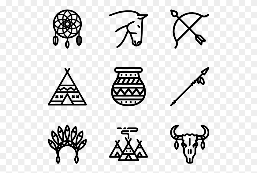 529x505 Vector Royalty Free Stock Native American Icon Packs Native American Indian Icons, Gray, World Of Warcraft HD PNG Download