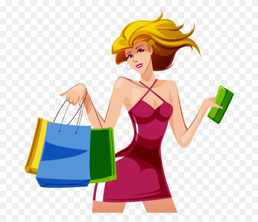 684x662 Vector Shopping Girl, Person, Human HD PNG Download