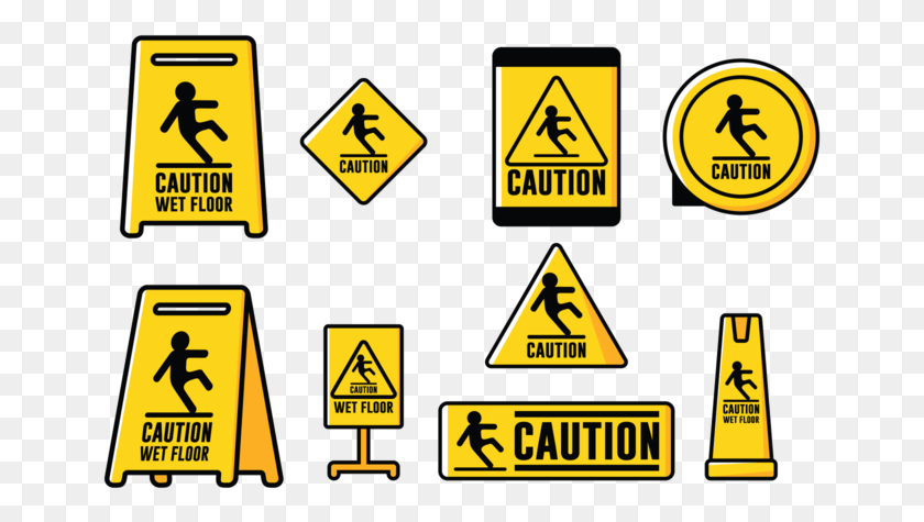 653x415 Vector Sign Caution Wet Foor Traffic Sign, Symbol, Road Sign, Person HD PNG Download