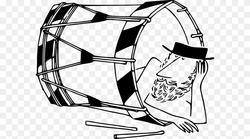 Vector Sleeping In A Basler Drum Clip Art Drum Clip Art, Musical Instrument, Percussion, Device, Grass Sticker PNG