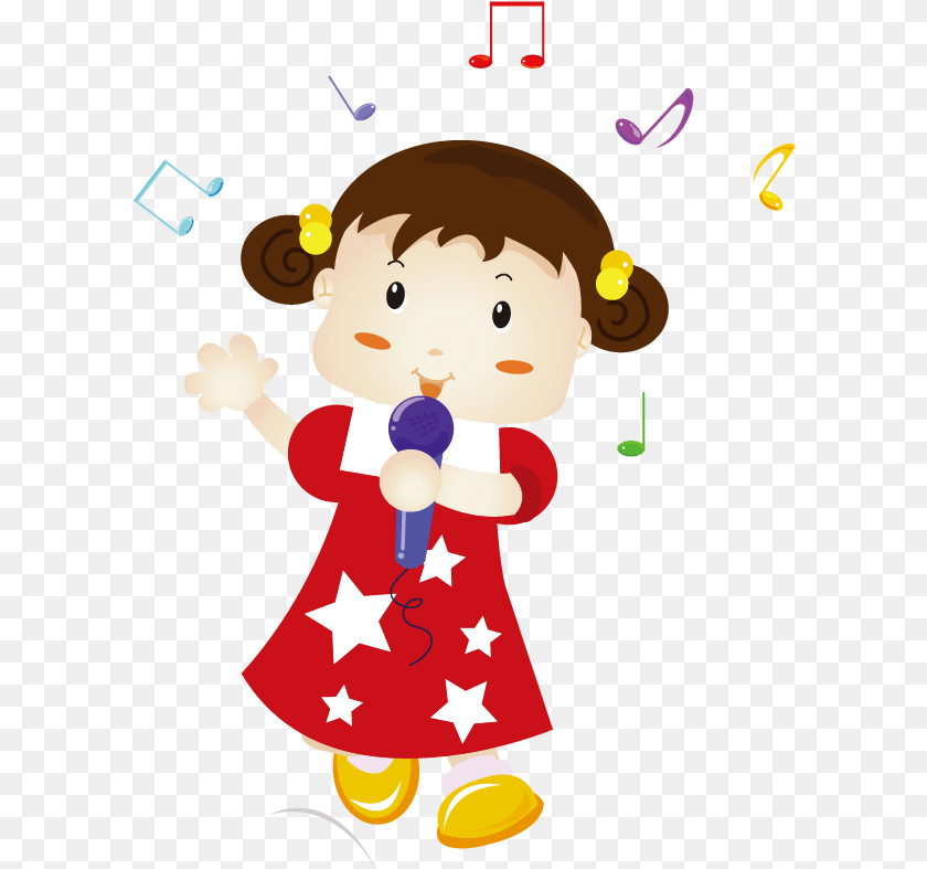 601x787 Vector Stock Animation Cartoon Pretty Girl Singing Baby Singing Cartoon, Person, Face, Head, Juggling Transparent PNG