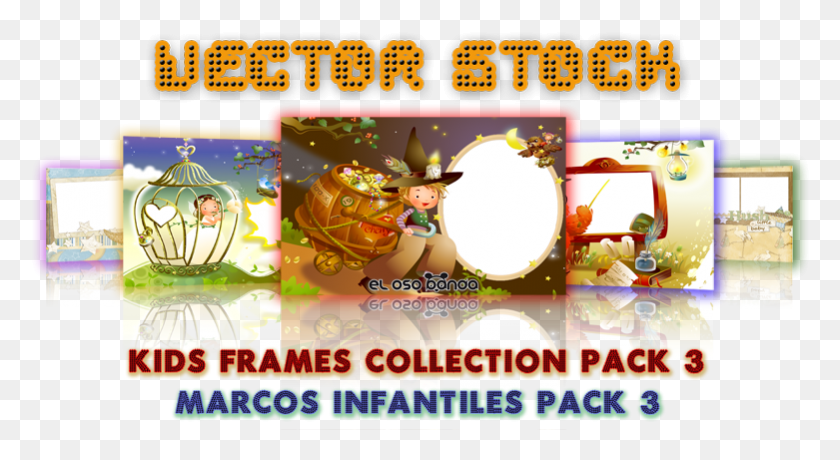 781x401 Vector Stock Kids Frames Collection Pack 3 Marcos Infantiles Kids Frames, Game, Gambling, Angry Birds HD PNG Download