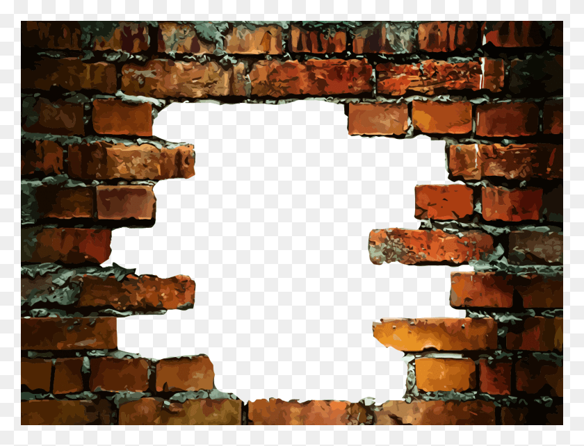 1352x1010 Vector Stone Castle Wall Hole In Brick Wall Vector, Brick, Rust, Wood HD PNG Download