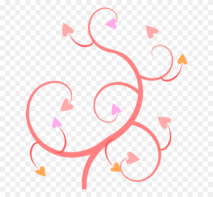 636x720 Vector Swirl Clipart Pink Clipart Swirl Heart, Graphics, Floral Design HD PNG Download