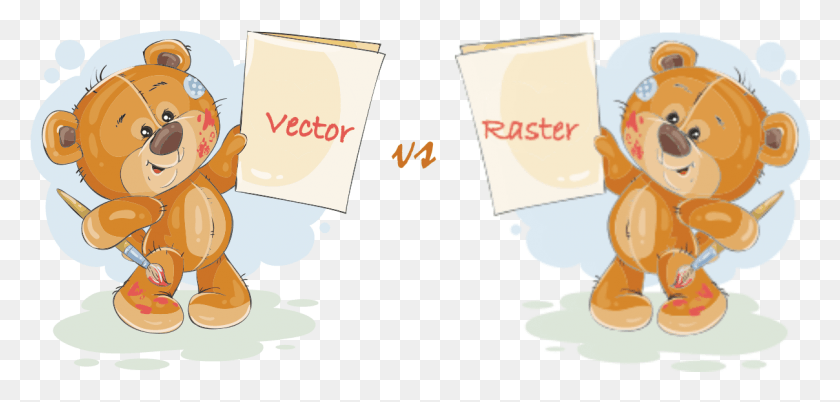 1208x531 Vector Vs Raster Oso Con Cuaderno, Text, Food, Cream HD PNG Download