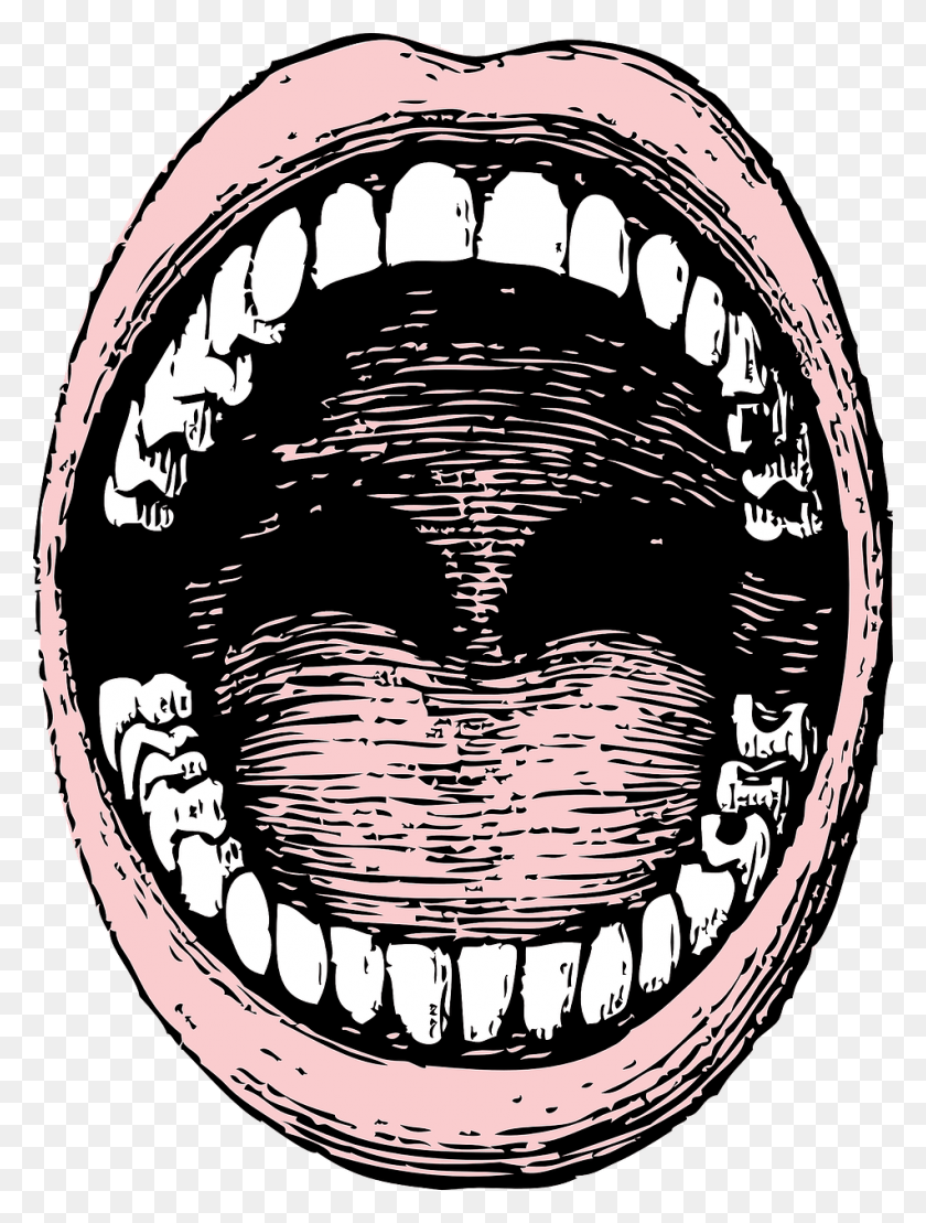951x1280 Vector Wide Open Mouth Drawing, Label, Text, Symbol HD PNG Download
