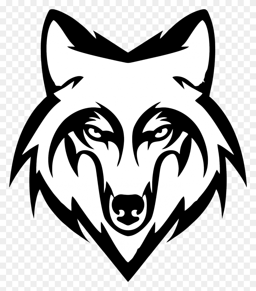 1396x1600 Vector Wolf Wolf Black And White, Stencil, Dragon, Symbol HD PNG Download