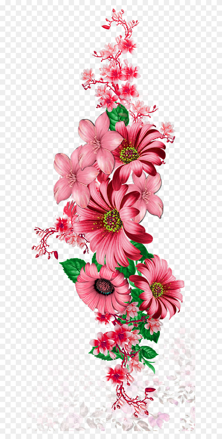 636x1600 Descargar Png Flor, Diseño Floral, Patrón, Gráficos Hd Png
