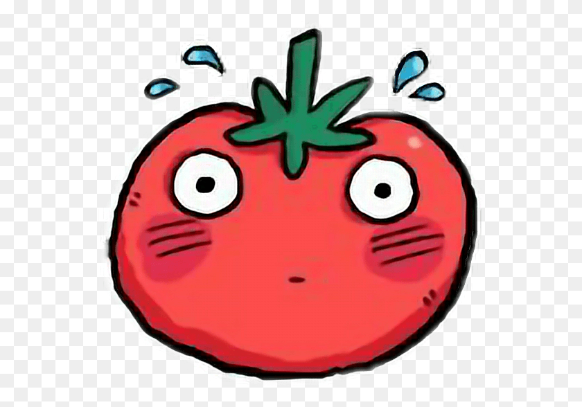 556x528 Vegetable Tomato Cute Freetoedit Cute Tomato Clip Art, Plant, Strawberry, Fruit HD PNG Download