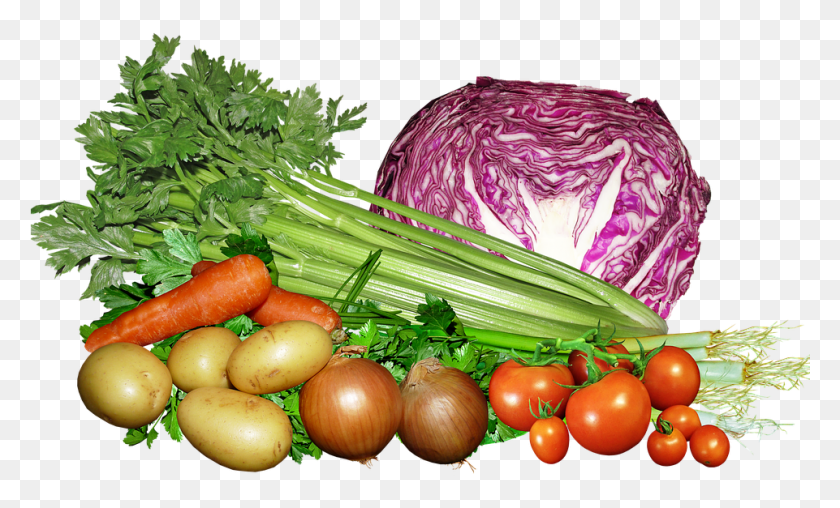 961x553 Vegetables Food Celery Cabbage Potatoes Vegetarian Food, Plant, Vegetable, Bird HD PNG Download
