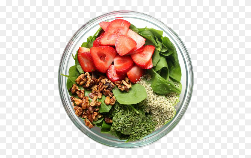 458x469 Vegetables Salad Strawberries Bowl Healthy Healthyhabits Salad Bowl, Plant, Produce, Food HD PNG Download
