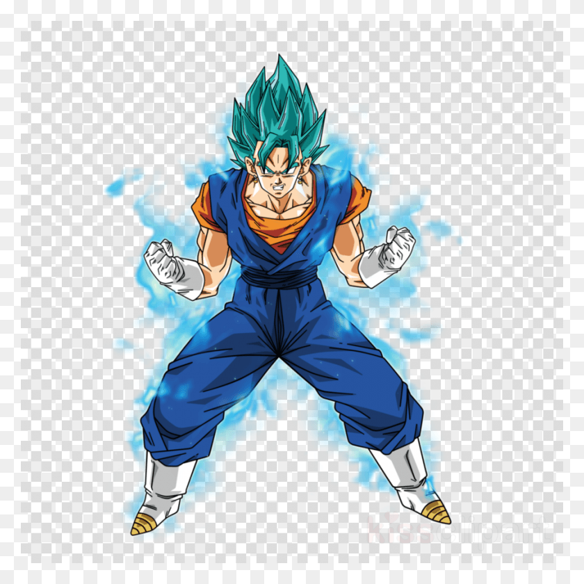 900x900 Vegetto Super Saiyan Blue Clipart Vegeta Goku Krillin Transparent Background Wrong Symbol, Person, Human, Manga HD PNG Download