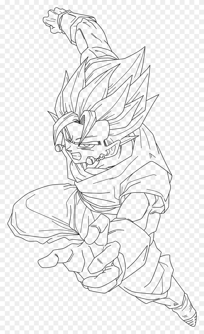 2333x3935 Vegito Lineart Ssgss For Free On Ayoqq Dbz Para Colorear Vegito, Gray, World Of Warcraft Png