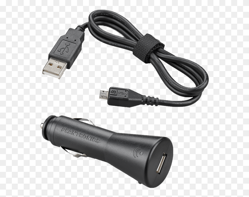 572x605 Vehicle Power Charger With Micro Usb Connector Vehicle Plantronics Voyager Focus Uc Charger, Adapter, Cable, Plug HD PNG Download