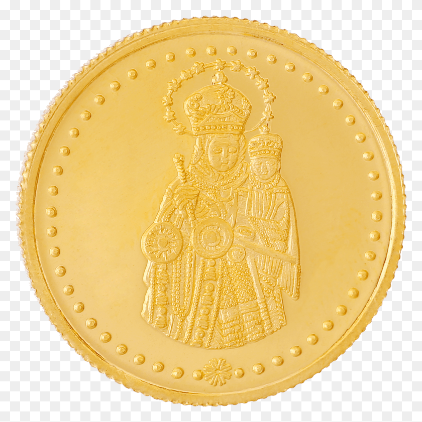 1472x1475 Descargar Png Velankanni Matha Tanishq Moneda De Oro De 24 Quilates, Dinero, Alfombra, Lámpara Hd Png