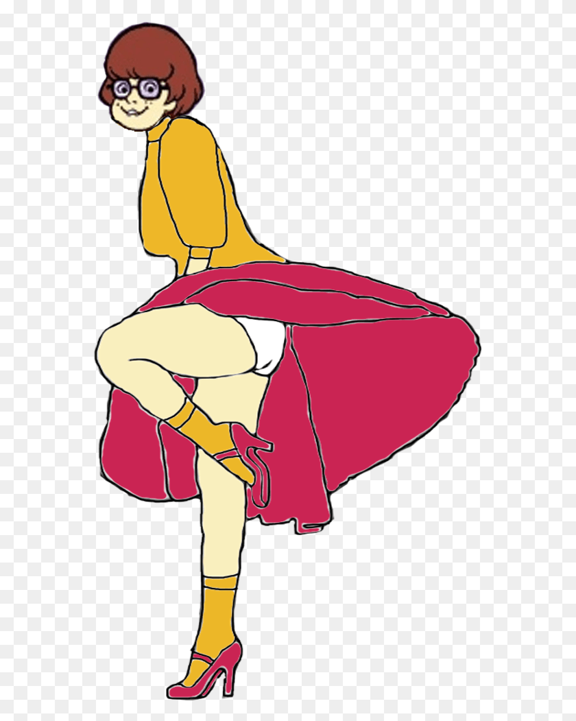 567x991 Velma Dinkley39s Skirt Blowing Pose By Darthraner83 Skirt Blowing Up Cartoon, Clothing, Apparel, Person HD PNG Download