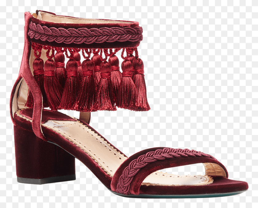 1113x883 Velvet Sandals With Tassels 50mm Sandal, Clothing, Apparel, Footwear HD PNG Download