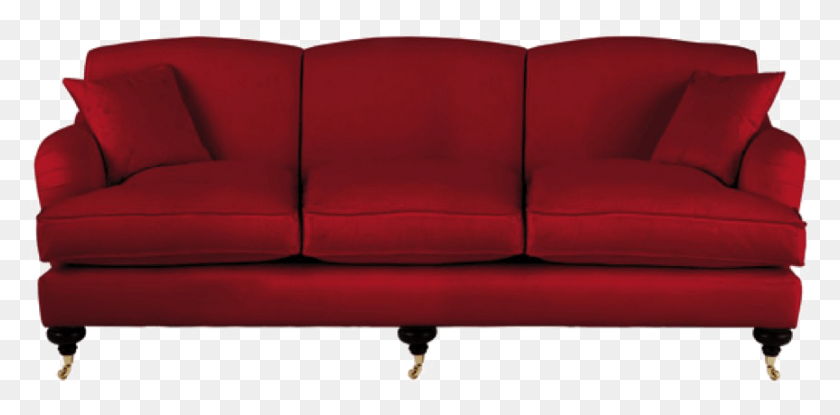 865x394 Velvet Sofa Transparent Image Red Sofa, Couch, Furniture, Cushion HD PNG Download