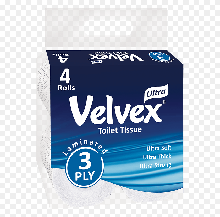 565x770 Velvex Ultra 3 Ply Toilet Tissue 4 Pack Box, Label, Text, Paper HD PNG Download