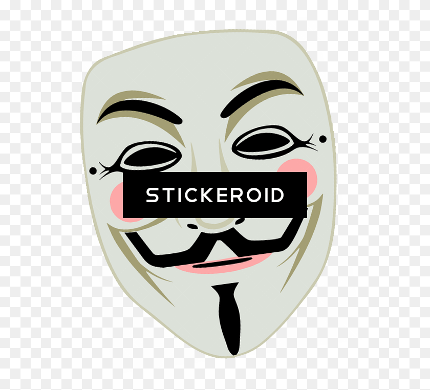 576x702 Vendetta Mask Queen Duvet Guy Fawkes Mask Art, Label, Text, Sticker HD PNG Download