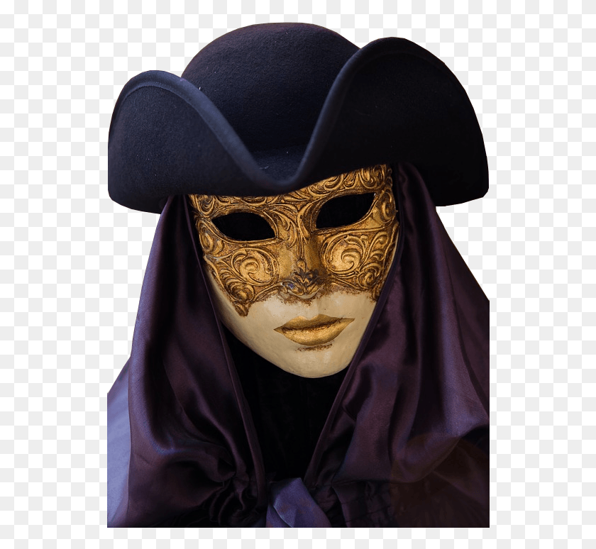540x714 Venice Carnival Costume With Mask And Hat Mask, Person, Human, Crowd HD PNG Download