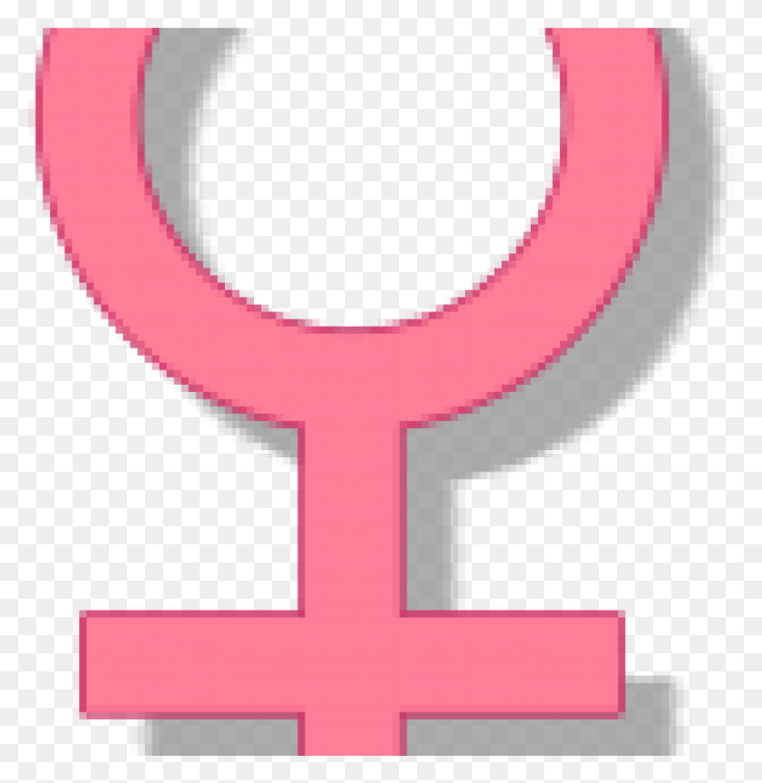 995x1025 Venus Female Symbol Pink Shadowed Cross, Symbol, Logo, Trademark HD PNG Download