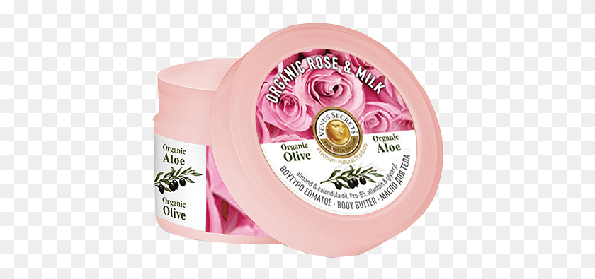 414x335 Venus Secrets Body Butter With Olive Oil Amp Rose Milk Bar Soap, Face Makeup, Cosmetics, Label HD PNG Download