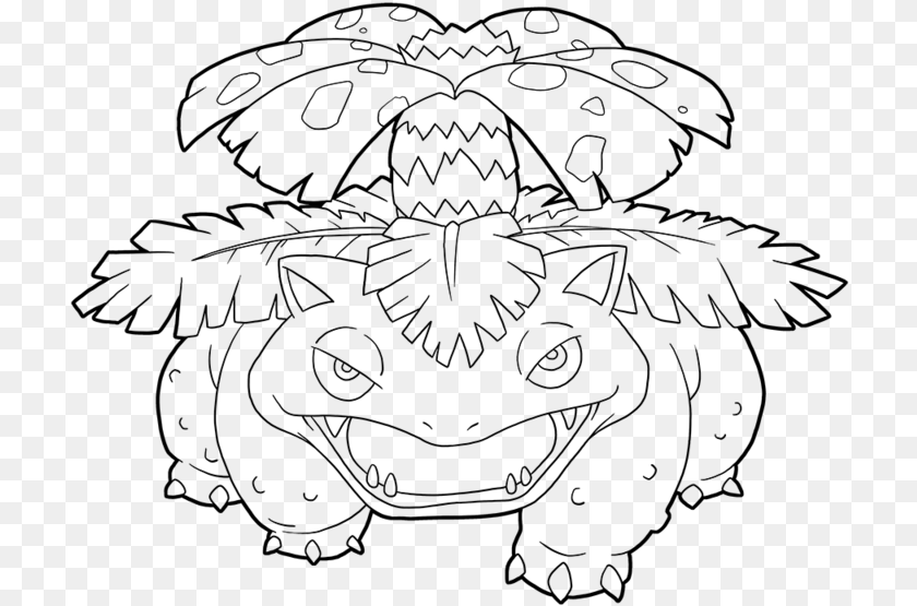 715x555 Venusaur Drawing Clipart Royalty Stock Venusaur En Dibujo, Gray PNG