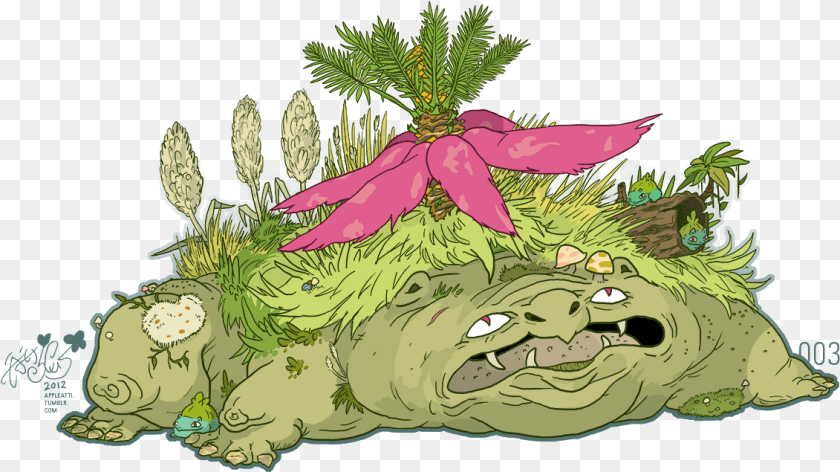Venusaur Dumb, Vegetation, Plant, Moss, Green PNG