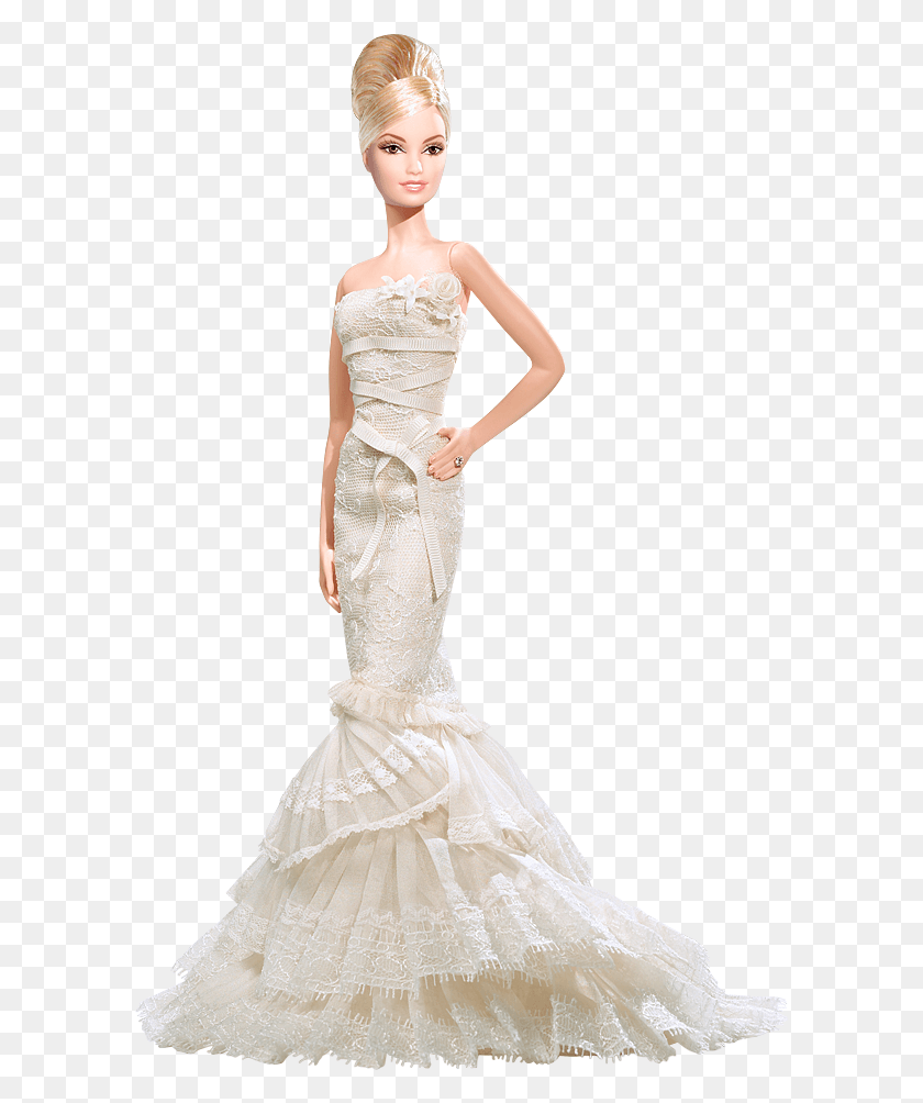 595x944 Vera Wang Bride Vera Wang Barbie, Clothing, Apparel, Evening Dress HD PNG Download