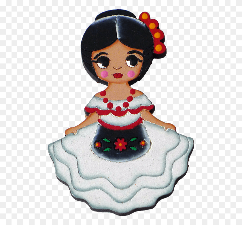 509x720 Veracruzana Vestido Tradicional Imanes De Madera, Muñeca, Juguete, Muñeco De Nieve Hd Png