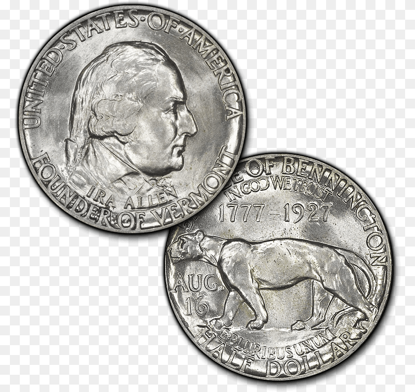 Vermont Silver Commemorative Half Dollar, Person, Man, Male, Adult Sticker PNG