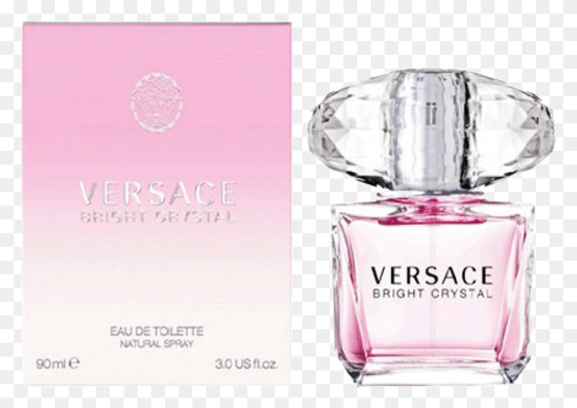 861x591 Descargar Png Versace Bright Crystal For Ladies Edt 90 Ml, Botella, Cosméticos, Perfume Hd Png