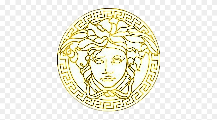 400x404 Versace Designer Logo Gucci Supreme Bape Medusa Versace, Symbol, Trademark, Gold HD PNG Download